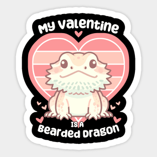 Valentine's Day Bearded Dragon Lizard Reptile Sticker